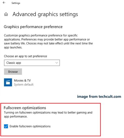 Enable or Disable Fullscreen Optimizations in Windows 10.